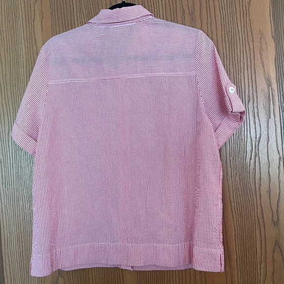 DRAPER’S AND DAMON’S WOMENS TOP SHIRT CORAL & WHITE PINSTRIPED SIZE PM - Picture 5 of 5